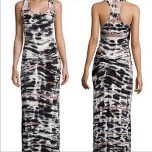 Young Fabulous & Broke Tye Dye Racer Back Maxi Dress White Blue Purple Size Med